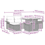 Garden Sofa Set with Cushion 7 pcs Grey Poly rattan