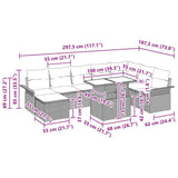 Garden Sofa Set 9 pcs Grey Poly Rattan and Powder-Coated Steel - Low Angle