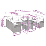 Garden Sofa Set with Cushion Manual 10 pcs Black Poly Rattan - Extra Image