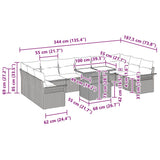 Garden Sofa Set with Cushion Manual 11 pcs Grey Poly Rattan - Close-Up Angle