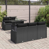 Garden Sofa Set Manual 6 pcs Black 100 x 55 x 73 cm Poly rattan - Side View