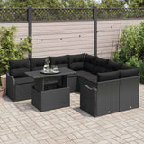 Garden Sofa Set Manual 9 pcs Black 100 x 55 x 73 cm Poly rattan - Side View