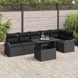 Garden Sofa Set Manual 7 pcs Black 100 x 55 x 73 cm Poly rattan
