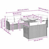 Garden Sofa Set with Cushion Manual 9 pcs Black Poly Rattan - Extra Image