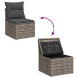 Garden Sofa Set with Cushion Manual 6 pcs Grey Poly Rattan