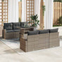 Garden Sofa Set 7 pcs Grey [Synthetic]: Poly Rattan