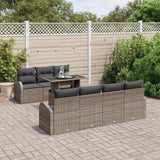 Garden Sofa Set with Cushion Manual 8 pcs Grey Poly Rattan