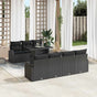 Garden Sofa Set 8 pcs Black [Synthetic]: Poly Rattan