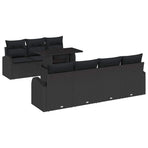 Garden Sofa Set 8 pcs Black [Synthetic]: Poly Rattan