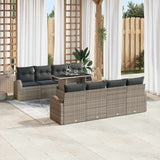 Garden Sofa Set Manual 9 pcs Grey 100 x 55 x 73 cm Poly rattan - Side View