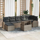 Garden Sofa Set with Cushion 8 pcs Grey Poly rattan