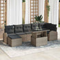 Garden Sofa Set 8 pcs Grey Poly rattan