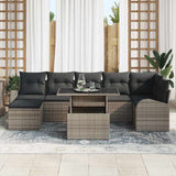 Garden Sofa Set with Cushion 8 pcs Grey Poly rattan