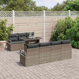 Garden Sofa Set with Cushion 8 pcs Grey Poly rattan