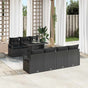 Garden Sofa Set 8 pcs Black Poly rattan