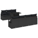 Garden Sofa Set 8 pcs Black Poly rattan