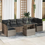 Garden Sofa Set with Storage 8 pcs Grey Poly rattan