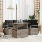 Garden Sofa Set 5 pcs Grey Poly rattan