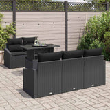 Garden Sofa Set 6 pcs Black Poly Rattan