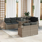 Garden Sofa Set 9 pcs Grey 100 x 55 x 73 cm