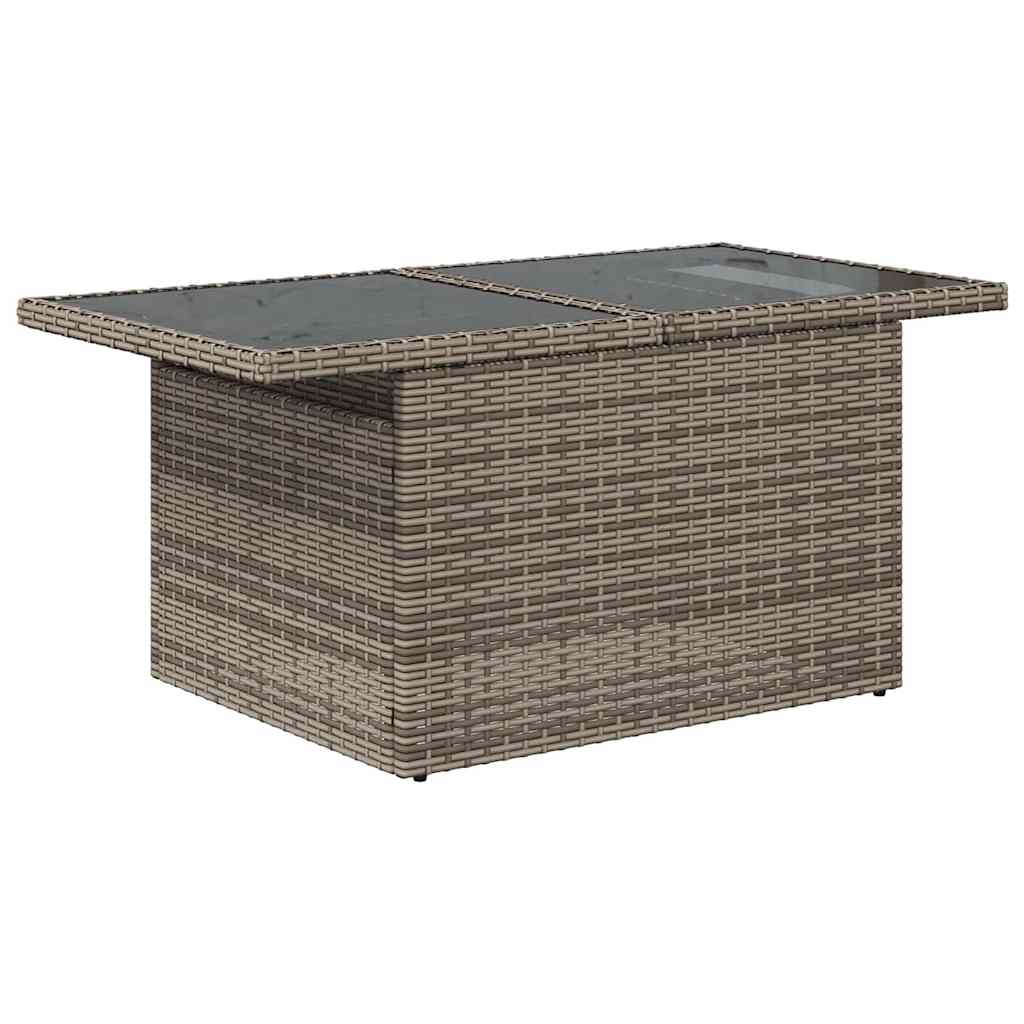 Garden Sofa Set 8 pcs Grey Poly Rattan and Powder-Coated Steel
