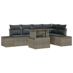 Garden Sofa Set 6 pcs Grey Poly Rattan