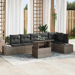 Garden Sofa Set 7 pcs Grey Poly Rattan