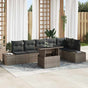 Garden Sofa Set 7 pcs Grey Poly Rattan