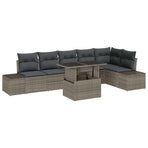 Garden Sofa Set 7 pcs Grey Poly Rattan