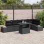 Garden Sofa Set 7 pcs Black Poly Rattan