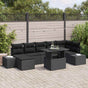 Garden Sofa Set 8 pcs Black Poly Rattan