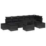 Garden Sofa Set 8 pcs Black Poly Rattan