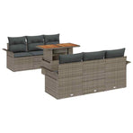 Garden Sofa Set 7 pcs Grey Poly rattan