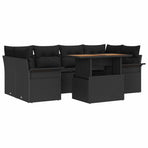 Garden Sofa Set 7 pcs Black Poly rattan