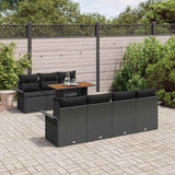 Garden Sofa Set with Storage 8 pcs Black Poly rattan