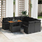 Garden Sofa Set 9 pcs Black Poly rattan