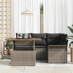 Garden Sofa Set 5 pcs Grey Poly rattan