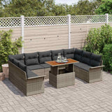 Garden Sofa Set with Storage 10 pcs Grey Poly rattan