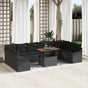 Garden Sofa Set 9 pcs Black Poly rattan