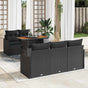 Garden Sofa Set 6 pcs Black Poly rattan