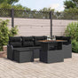 Garden Sofa Set 7 pcs Black Poly rattan