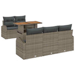 Garden Sofa Set 6 pcs Grey Poly rattan