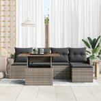 Garden Sofa Set 6 pcs Grey Poly rattan