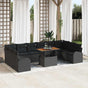 Garden Sofa Set 11 pcs Black Poly rattan