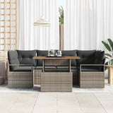 Garden Sofa Set with Storage 7 pcs Grey Poly rattan - Side View