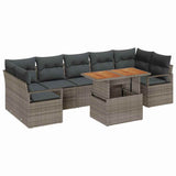 Garden Sofa Set 8 pcs Grey Poly rattan