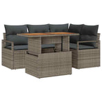 Garden Sofa Set 5 pcs Grey Poly rattan