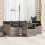 Garden Sofa Set 7 pcs Grey Poly rattan