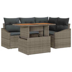 Garden Sofa Set 5 pcs Grey Poly rattan