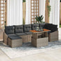 Garden Sofa Set 8 pcs Grey Poly rattan